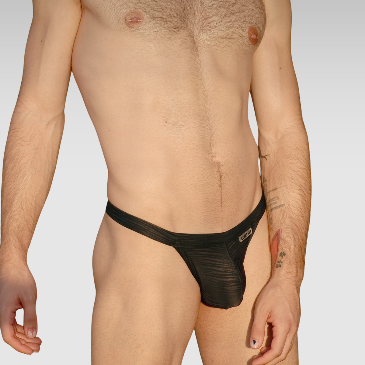 zebra thong black